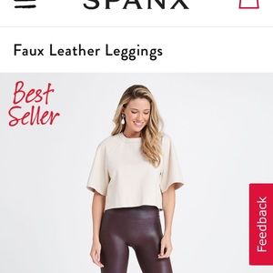 Spanxs Faux Leather Leggings (wine)